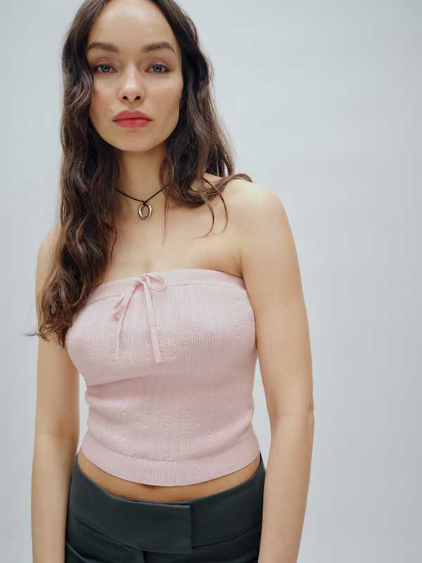 Zazie Cotton Strapless Sweater - Cherry Blossom